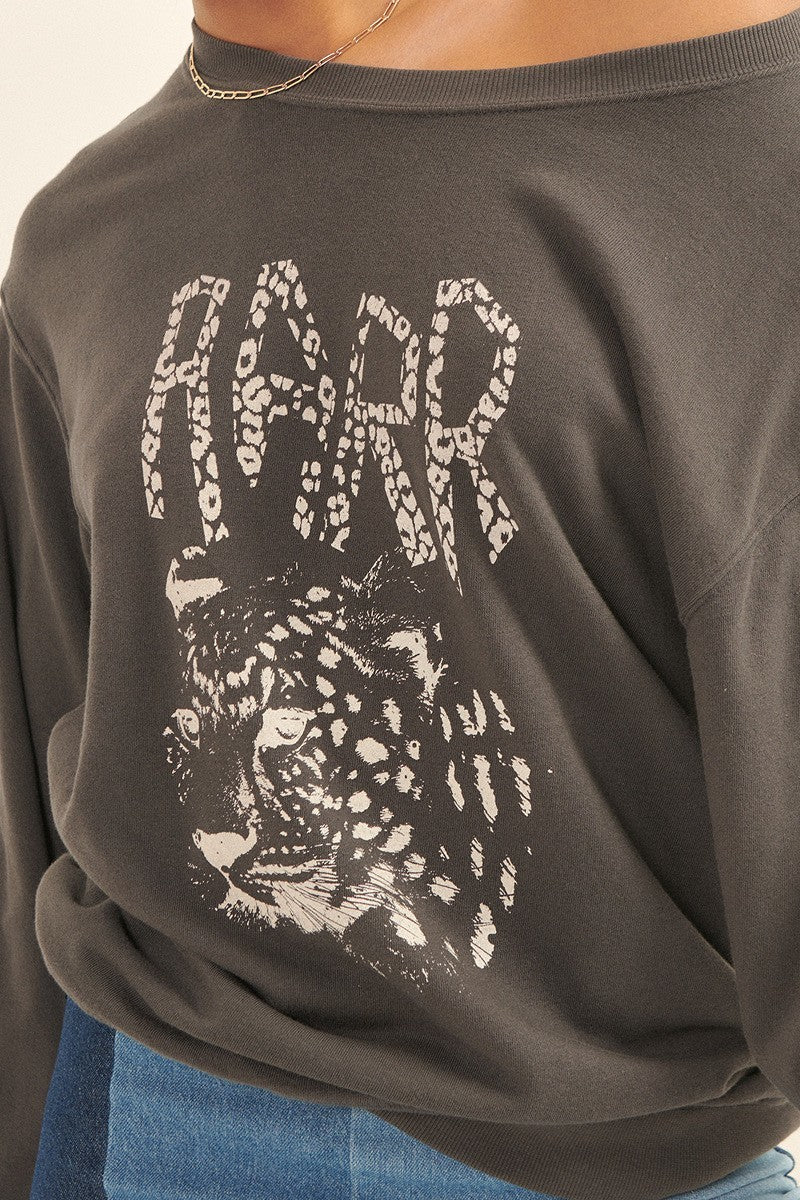 A Garment Dyed French Terry Graphic Sweatshirt