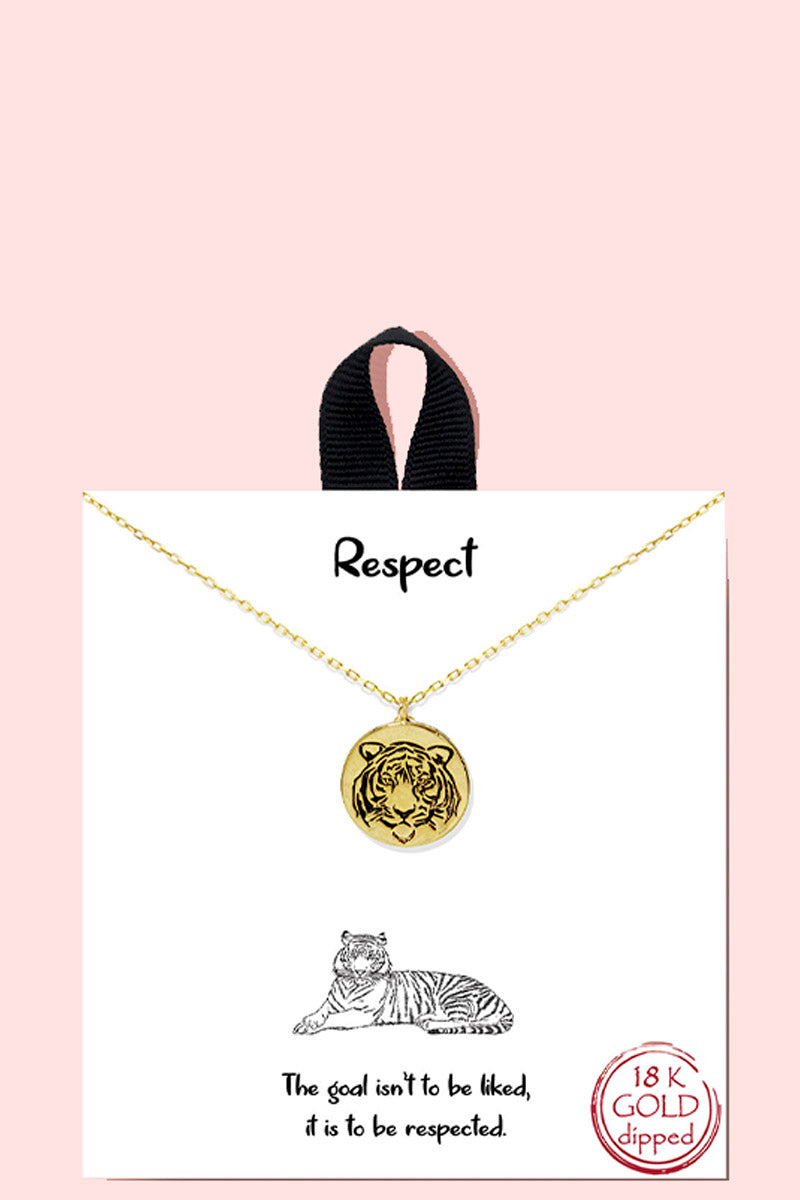 18k Gold Rhodium Dipped Respect Necklace