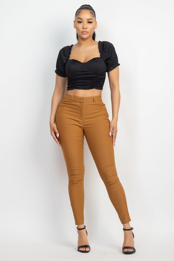 Ruched Puff Sleeve Top