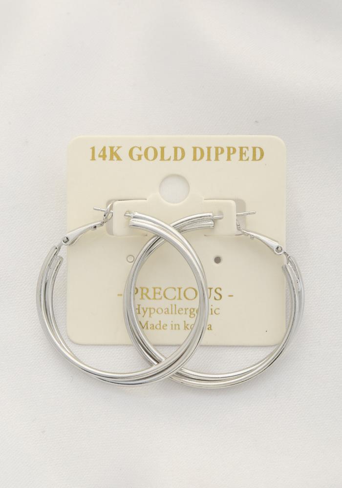Double Hoop 14k Gold Dipped Earring
