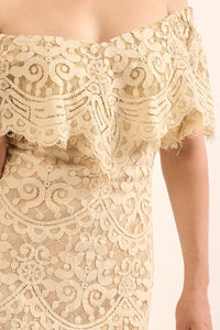A Lace, Woven Mini Dress
