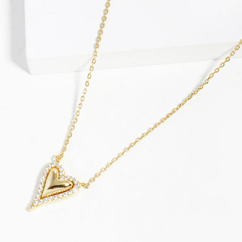 Gold Dipped Heart Pendant Necklace