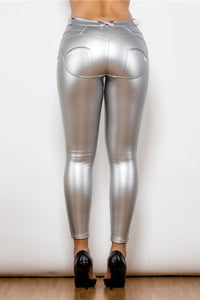 Hip & Butt Lifting and Shaping Silver Metallic Pant