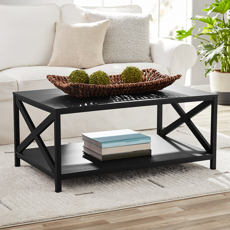 2-Tier Coffee Table with Wooden, Lift