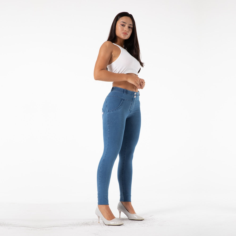 Mid Rise Four Ways Stretchable Skinny Jeans