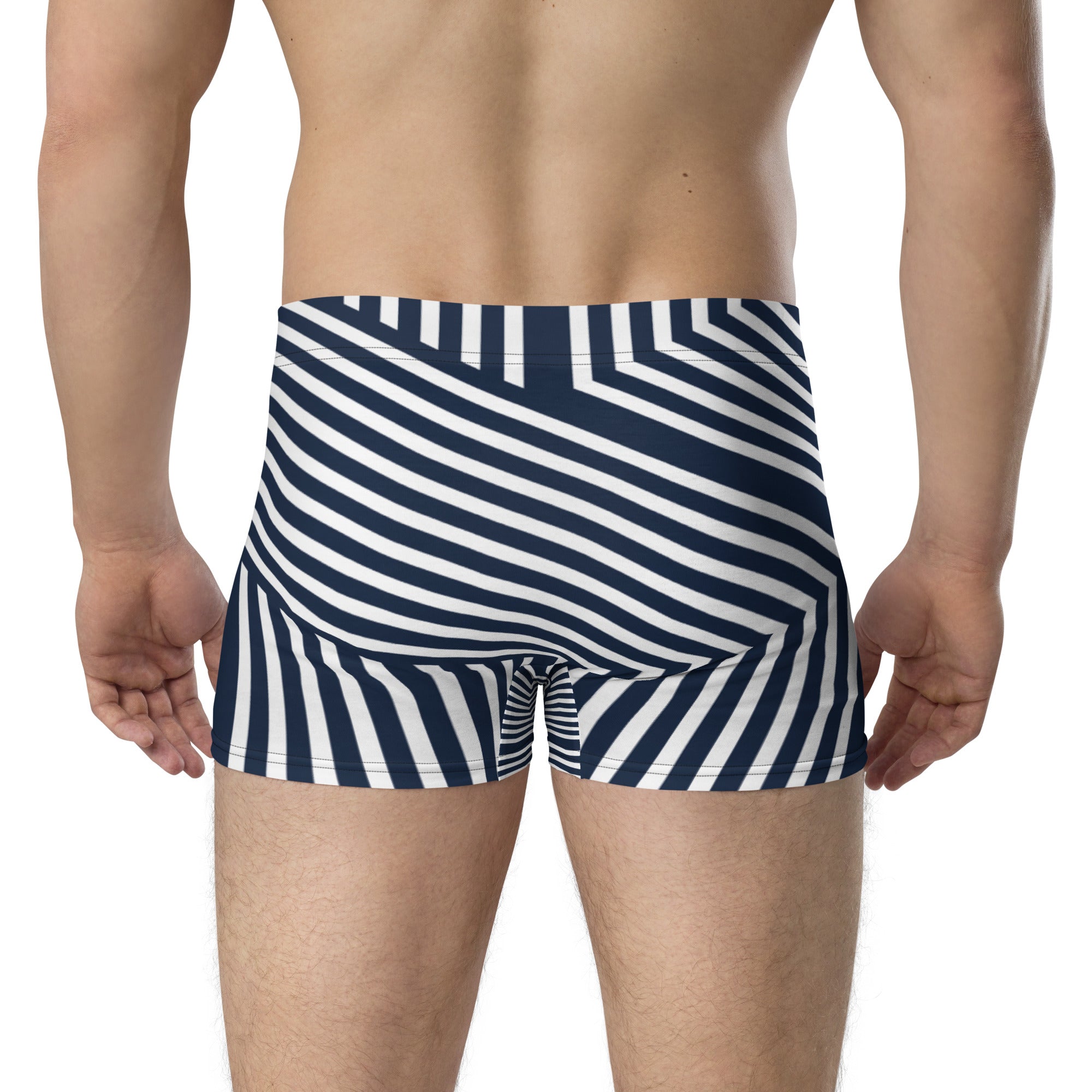Blue and White Stripped Boxer Briefs