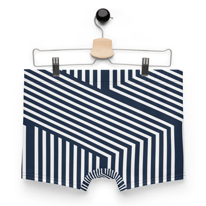 Blue and White Stripped Boxer Briefs