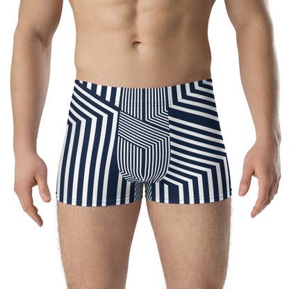 Blue and White Stripped Boxer Briefs