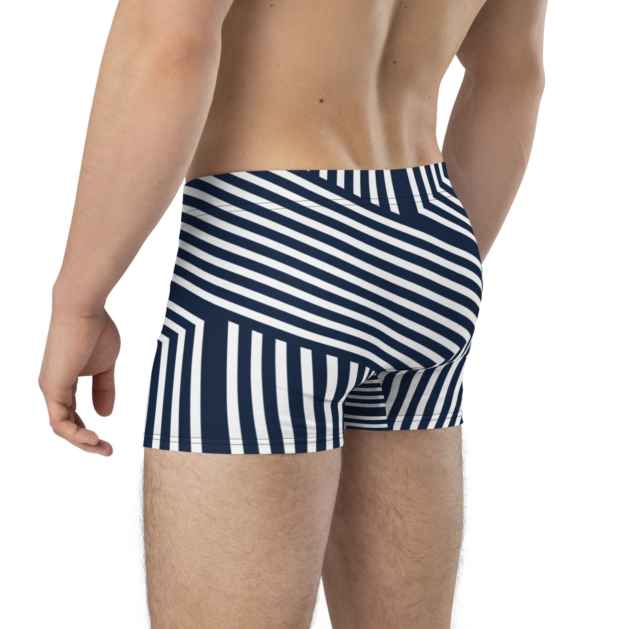 Blue and White Stripped Boxer Briefs
