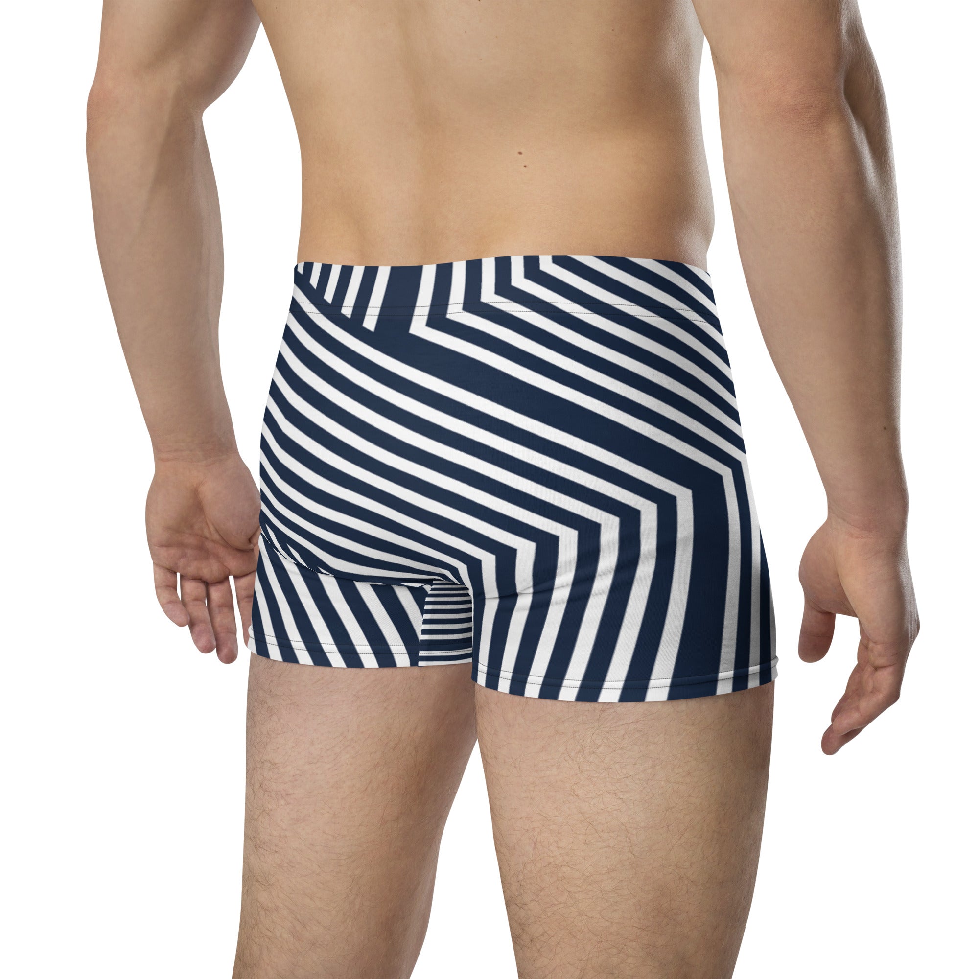 Blue and White Stripped Boxer Briefs