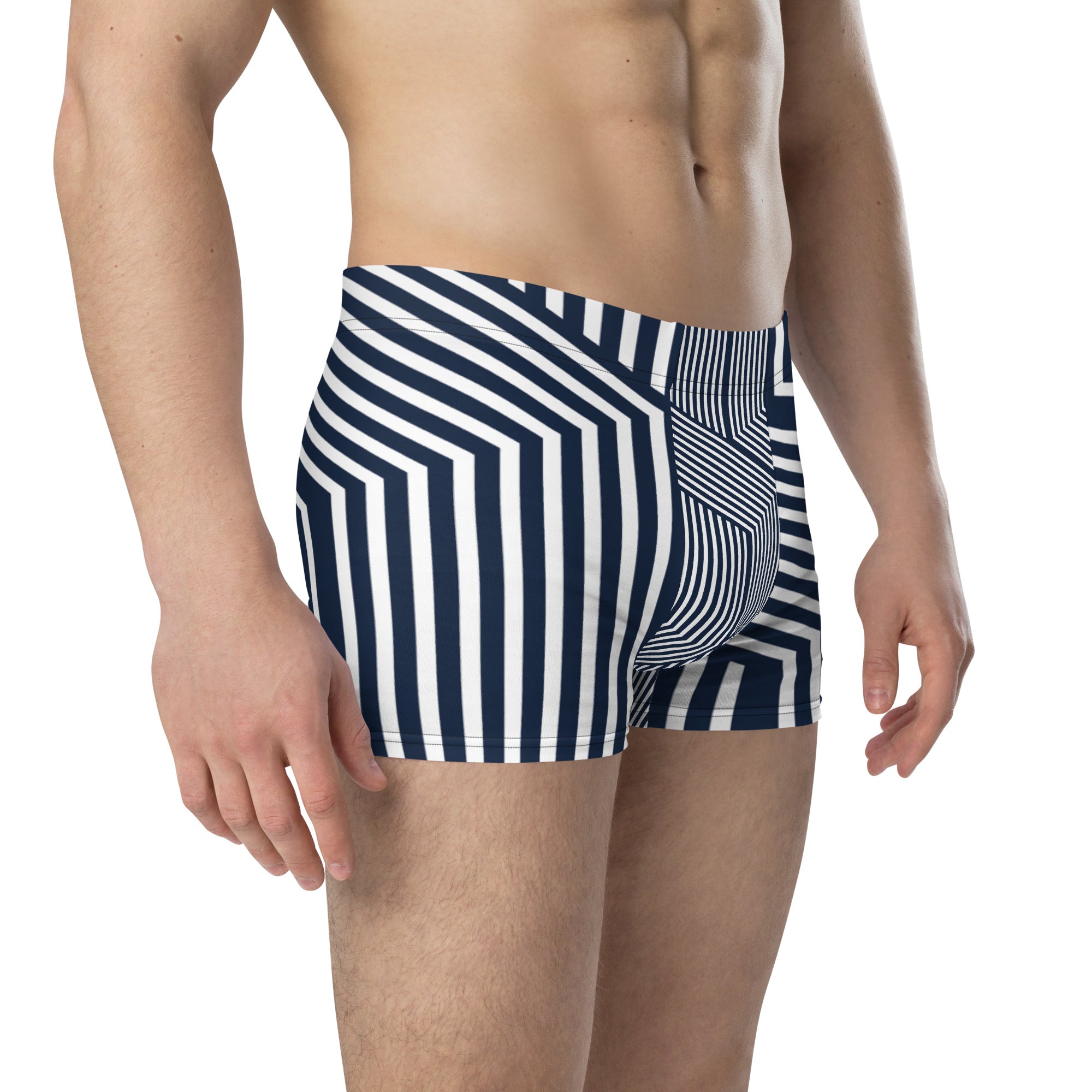 Blue and White Stripped Boxer Briefs