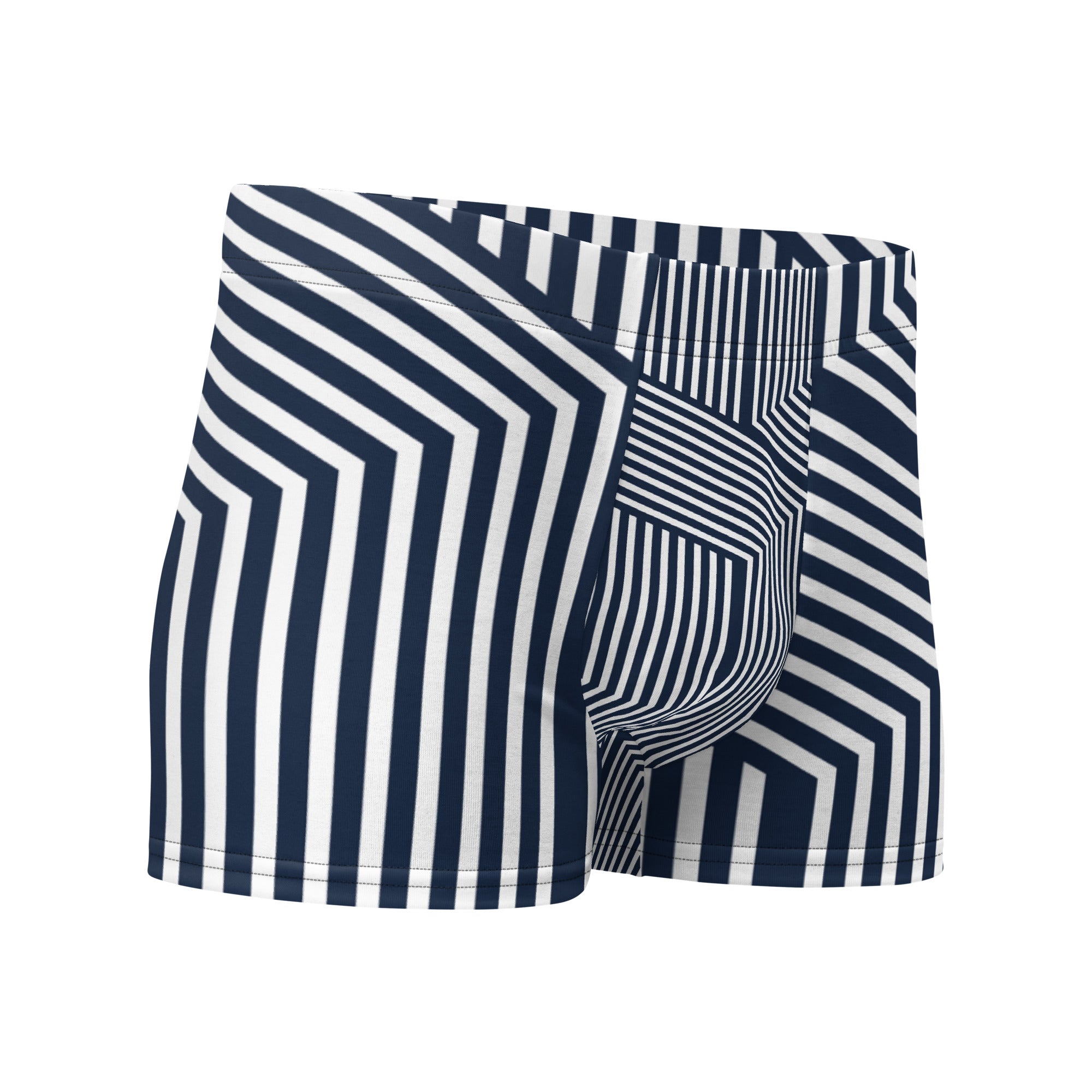 Blue and White Stripped Boxer Briefs