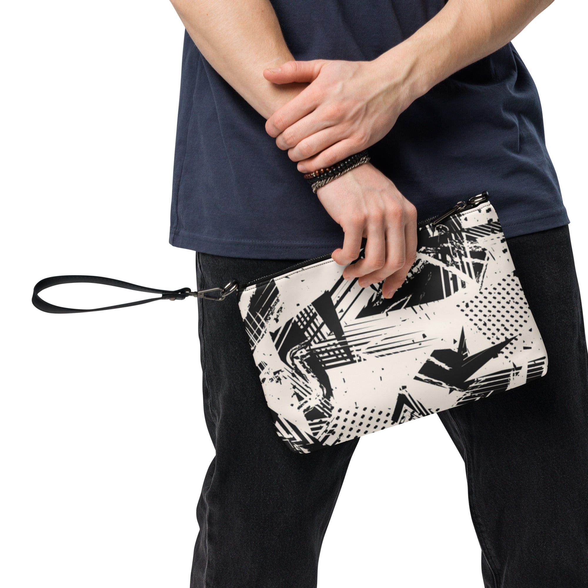 Black Graphic Print Crossbody bag