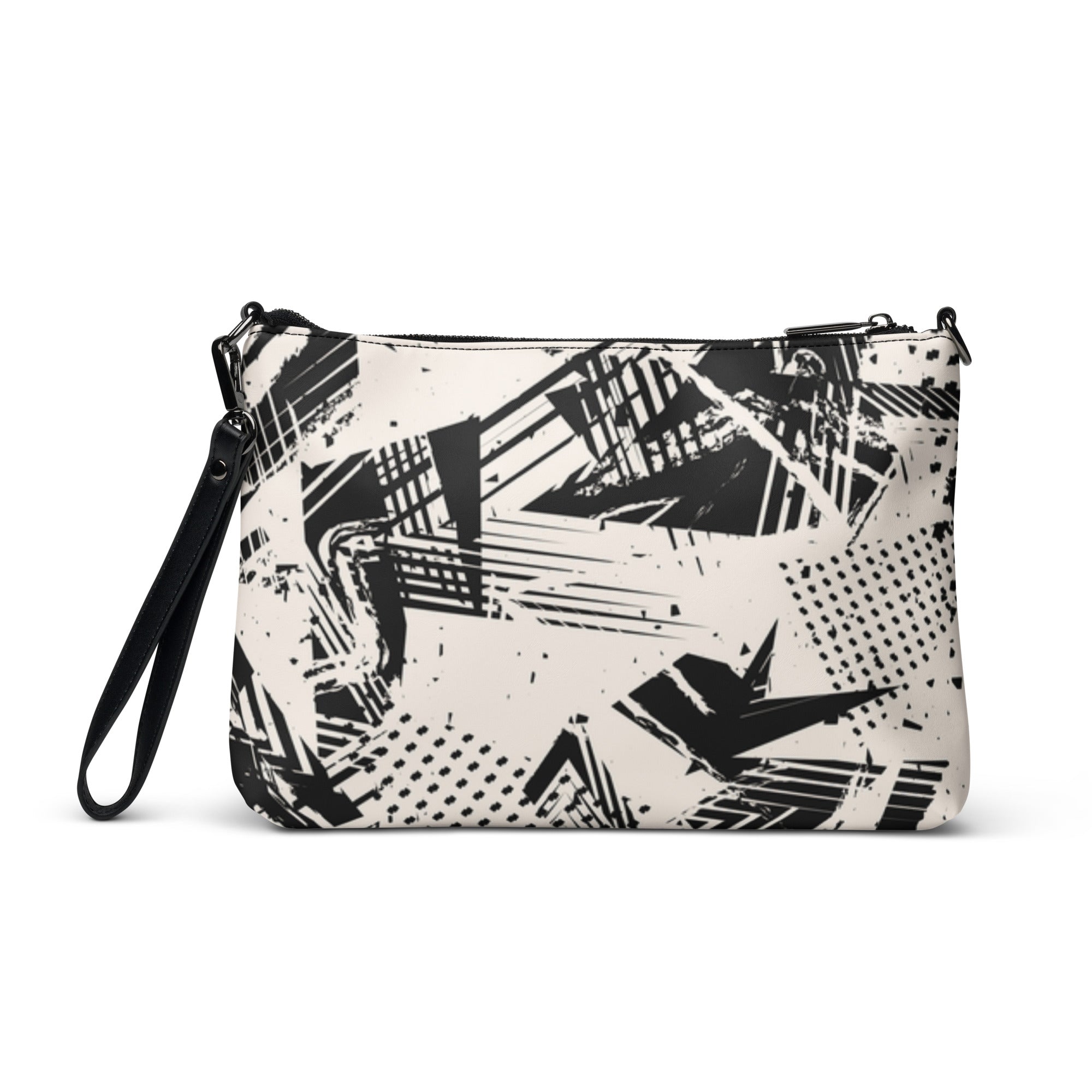 Black Graphic Print Crossbody bag