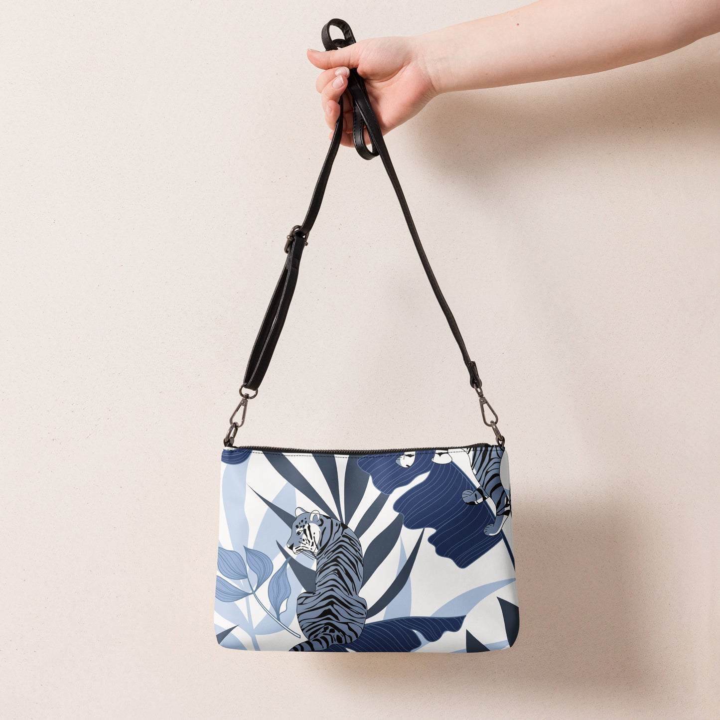 Blue Tiger Print Crossbody bag