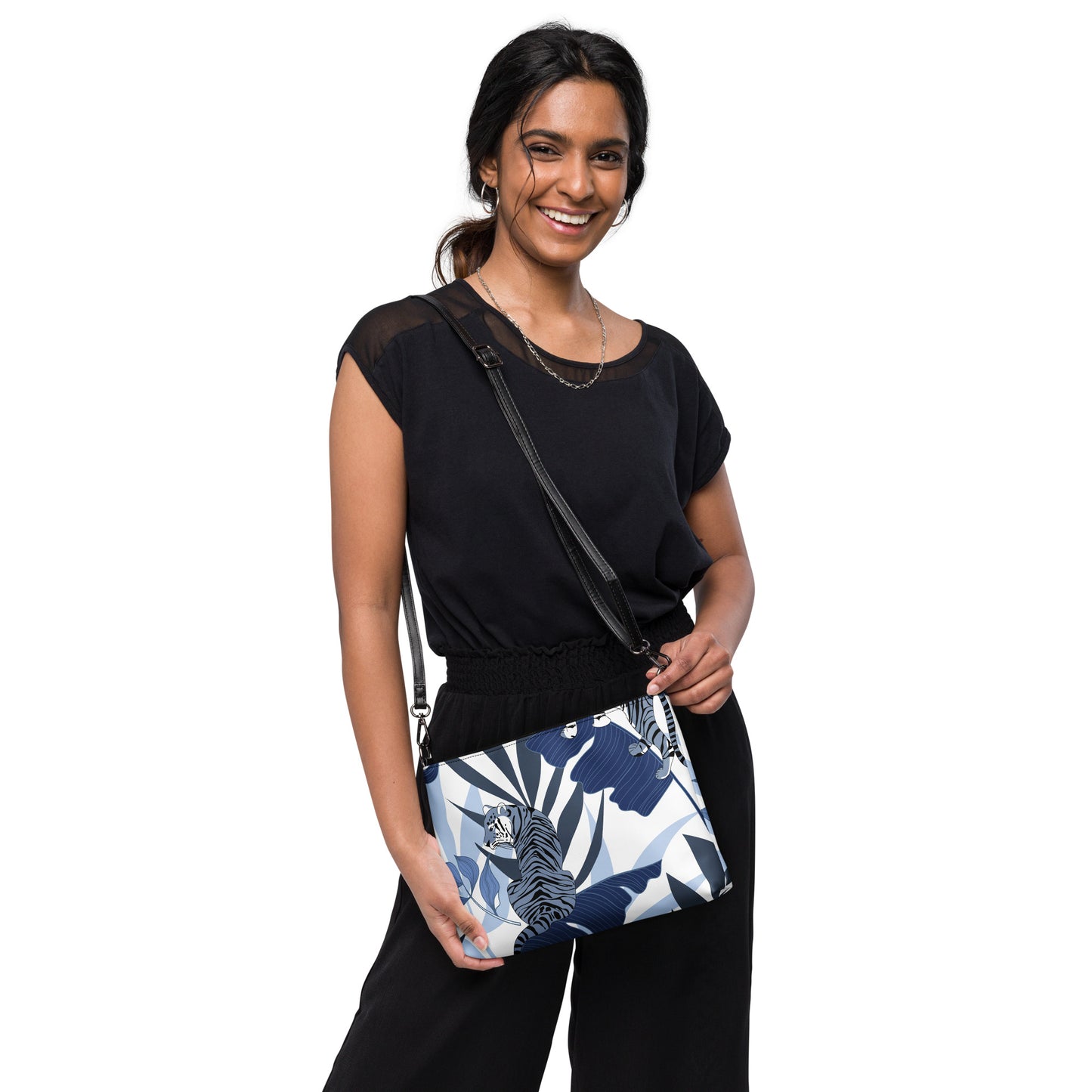 Blue Tiger Print Crossbody bag