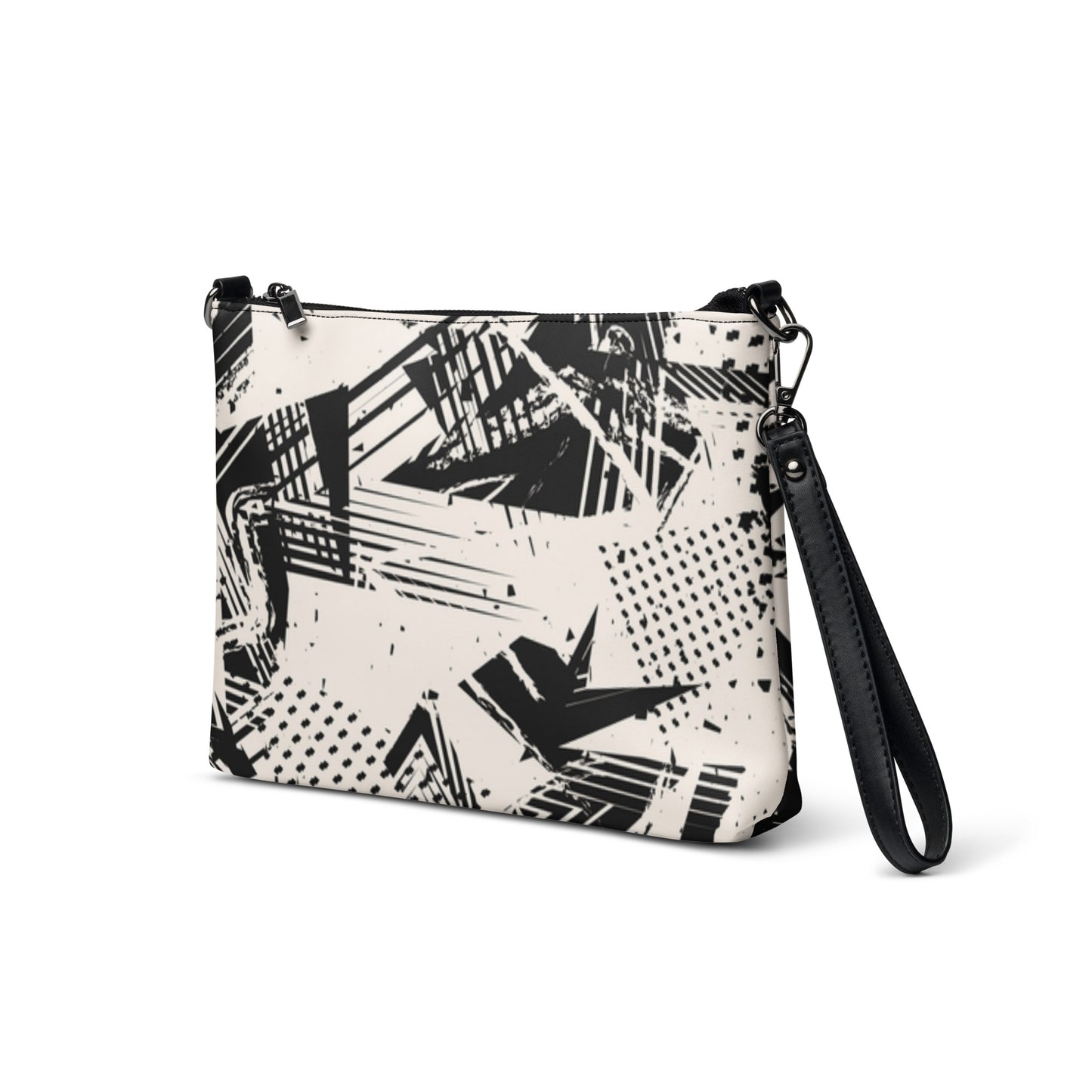 Black Graphic Print Crossbody bag