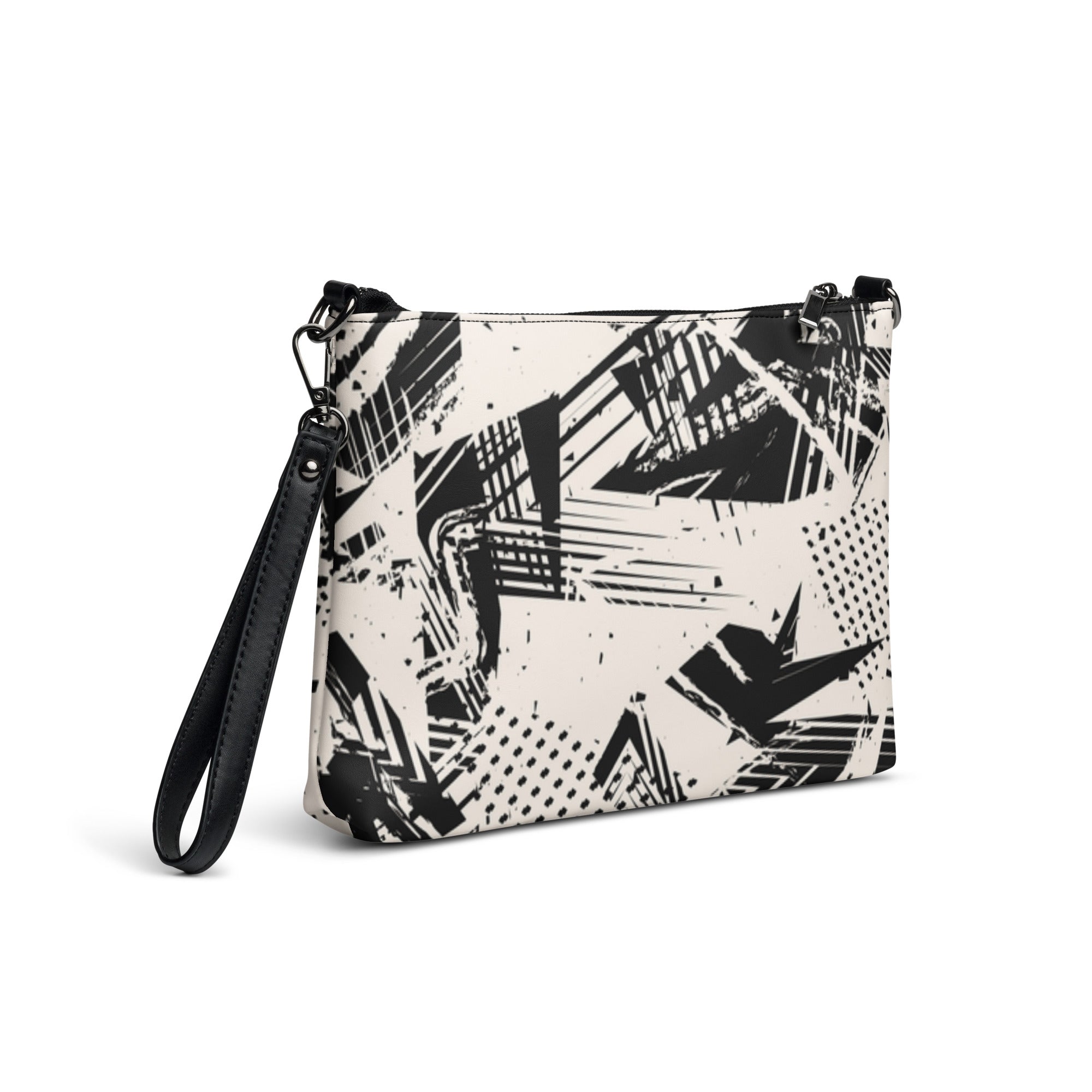 Black Graphic Print Crossbody bag
