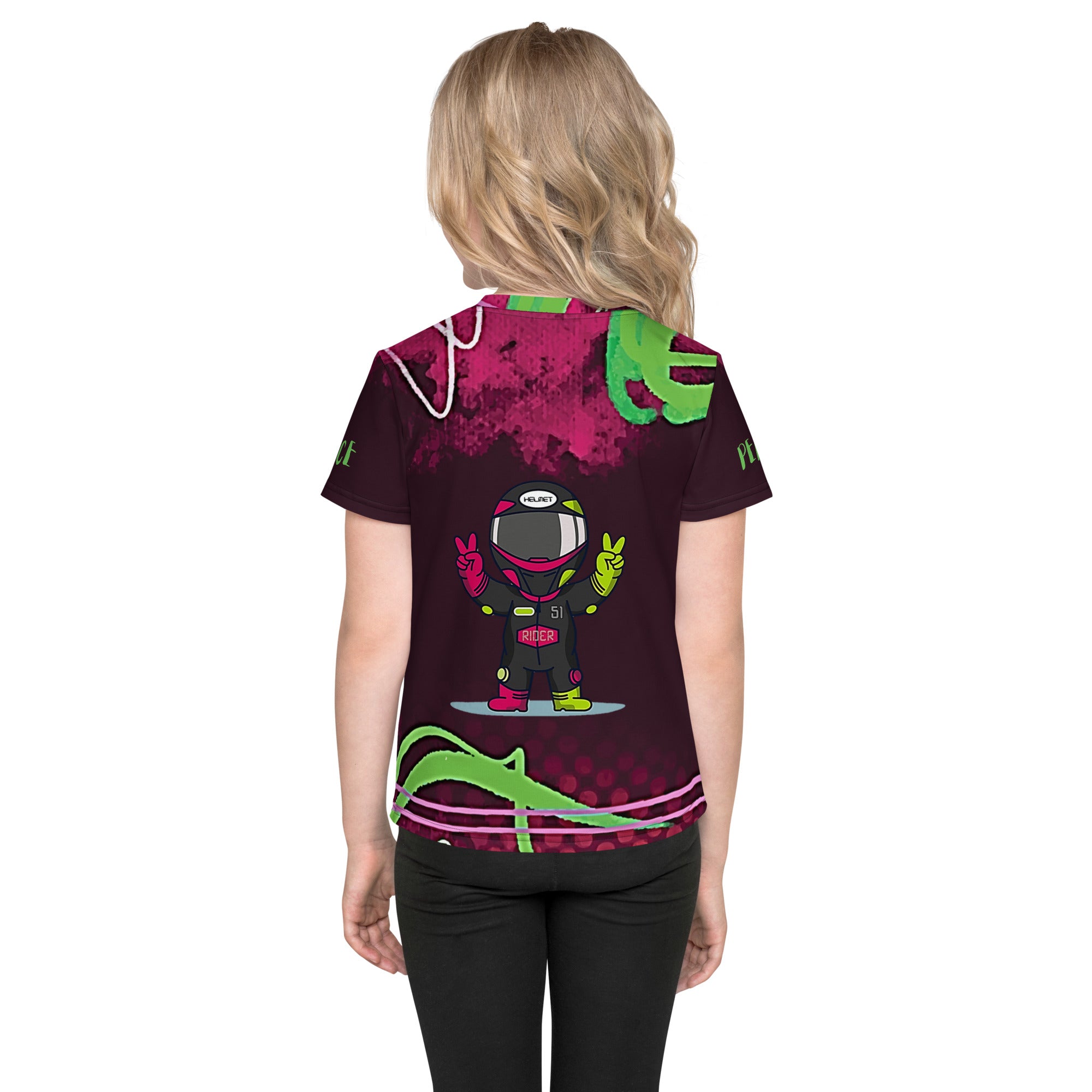 Astronaut Peace Kids unisex crew neck t-shirt