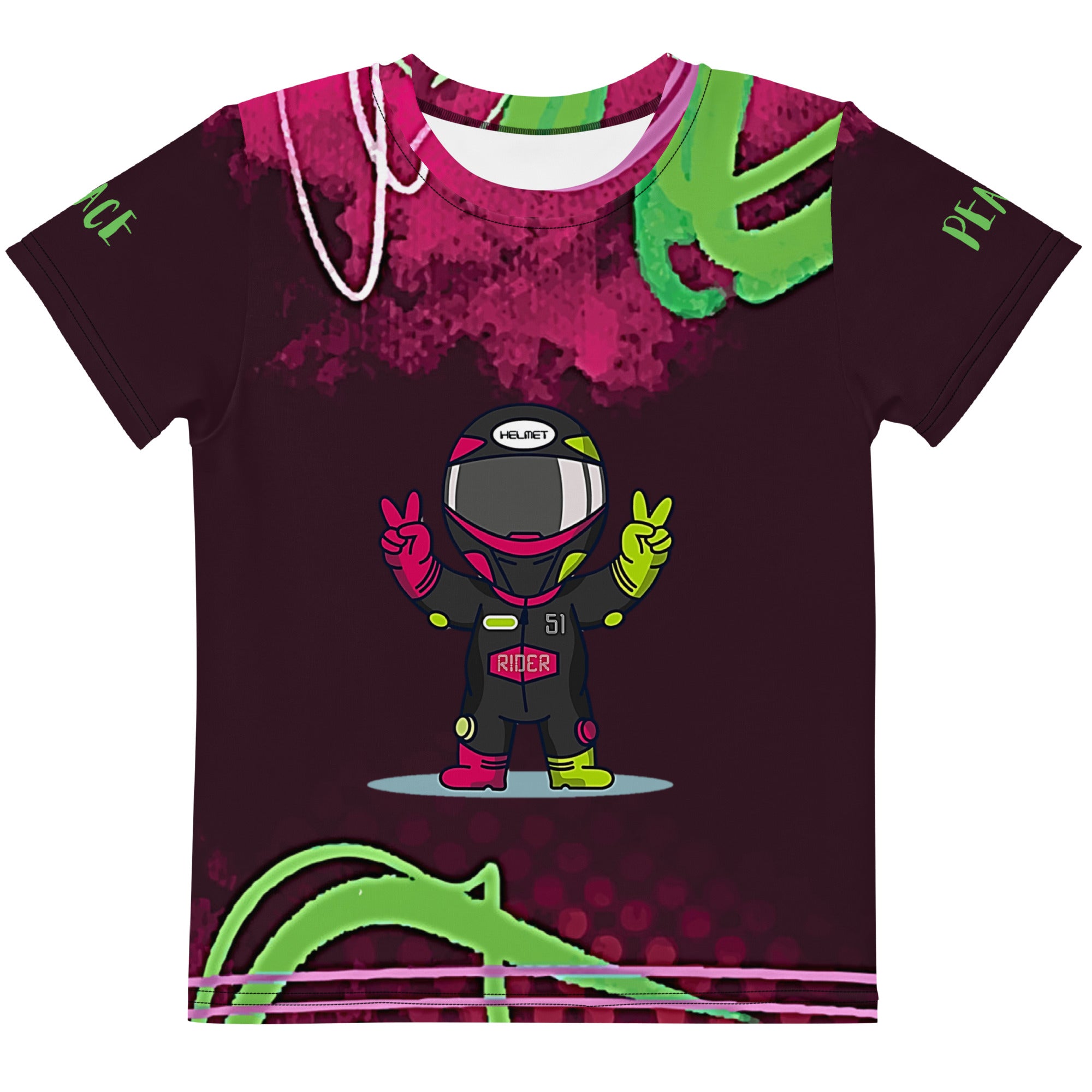 Astronaut Peace Kids unisex crew neck t-shirt