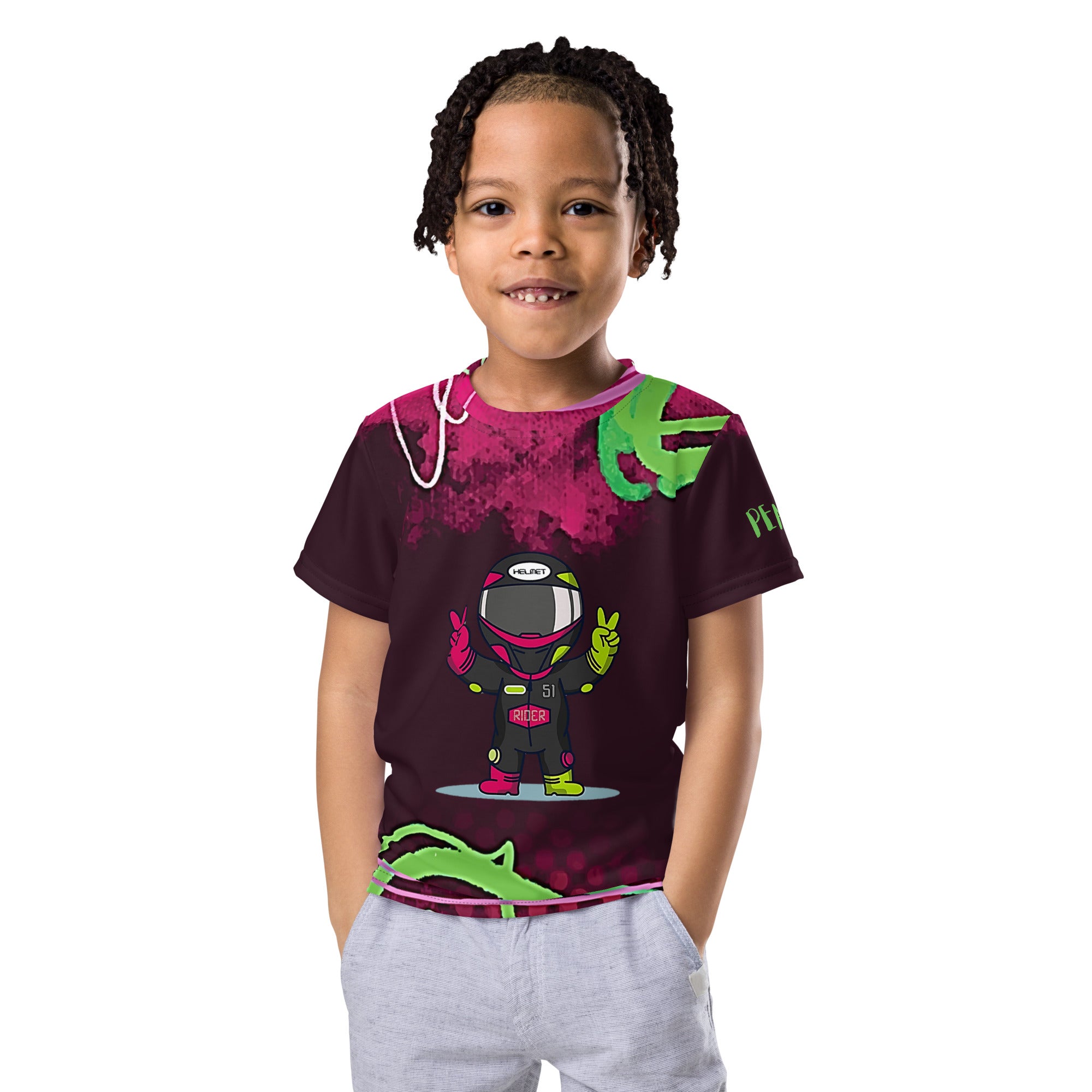 Astronaut Peace Kids unisex crew neck t-shirt