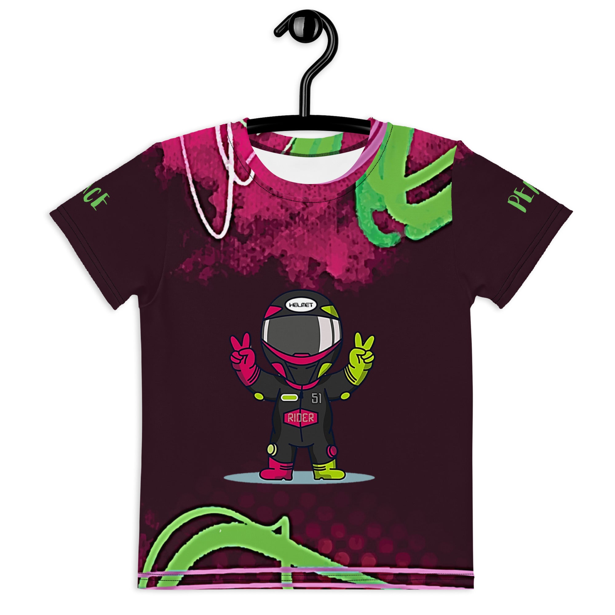 Astronaut Peace Kids unisex crew neck t-shirt