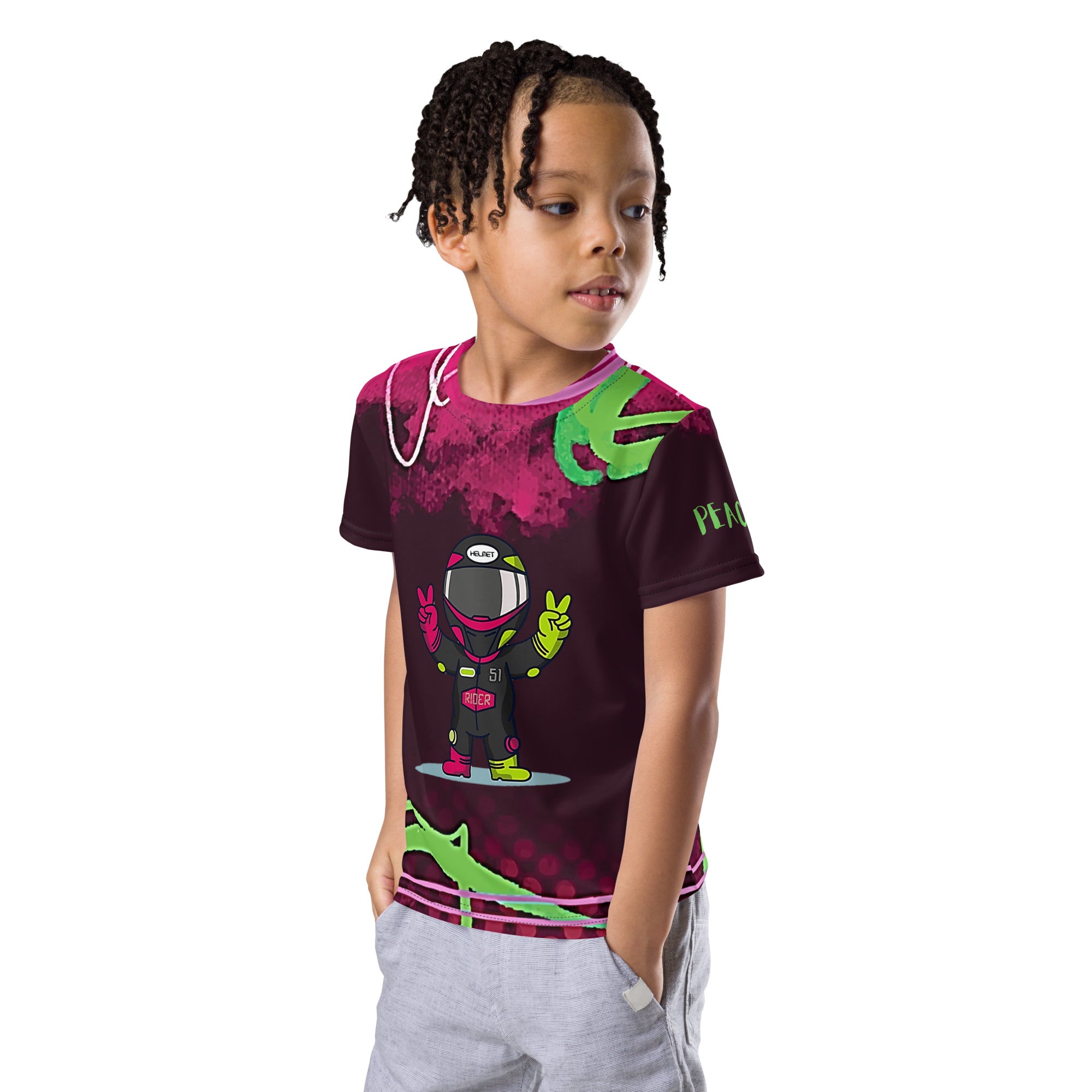 Astronaut Peace Kids unisex crew neck t-shirt
