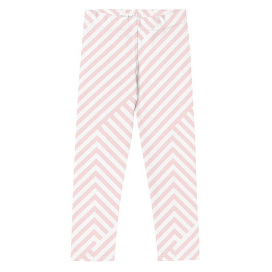 Pink and White Strip Kid's Leggings