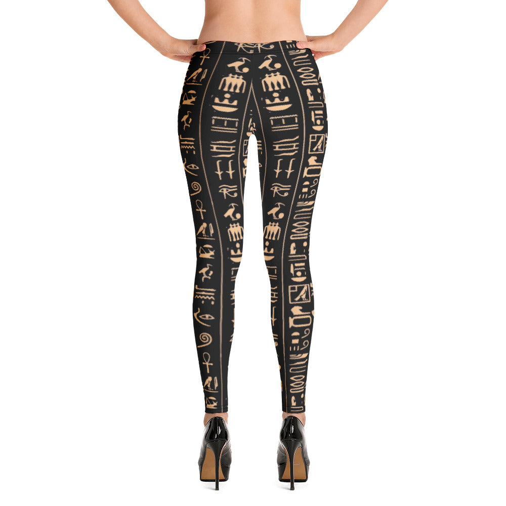 Black Hieroglyphs Leggings