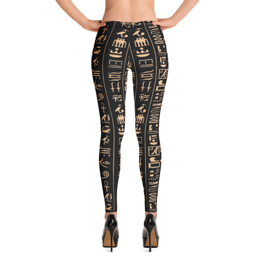 Black Hieroglyphs Leggings