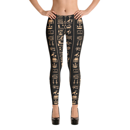 Black Hieroglyphs Leggings