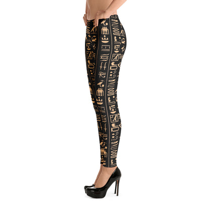 Black Hieroglyphs Leggings