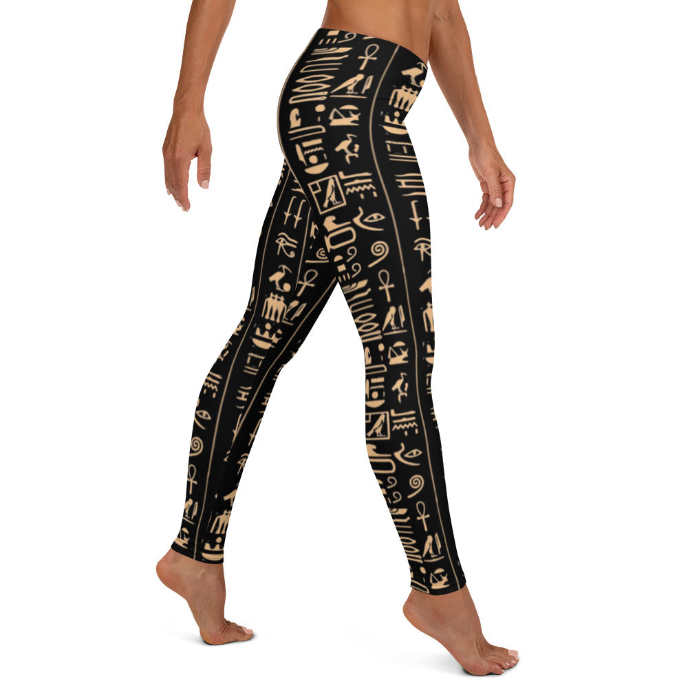 Black Hieroglyphs Leggings