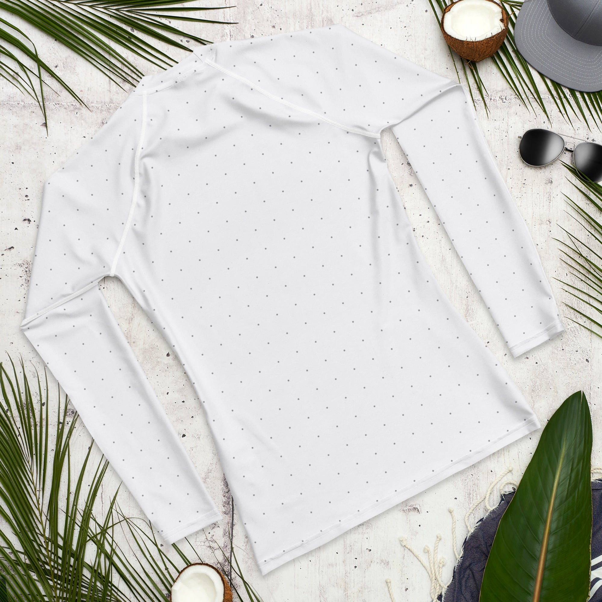 White Dots Longe Sleeve Rash Guard