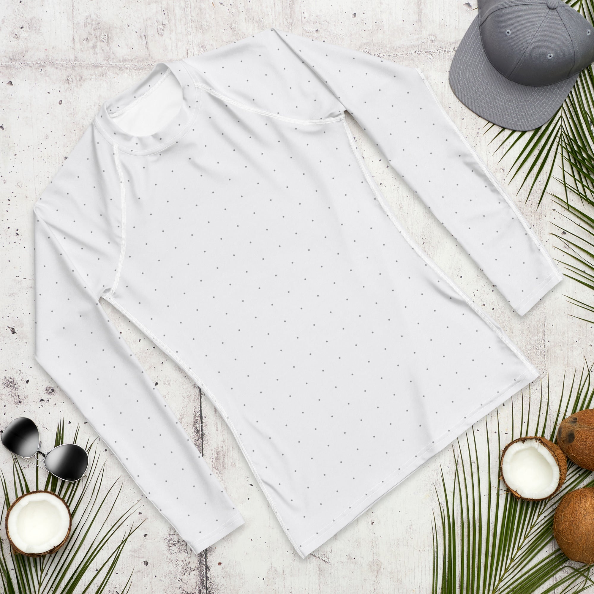 White Dots Longe Sleeve Rash Guard
