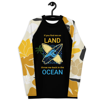 Throw Me Back in the Ocean Long Sleeve Rash Guard