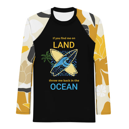 Throw Me Back in the Ocean Long Sleeve Rash Guard