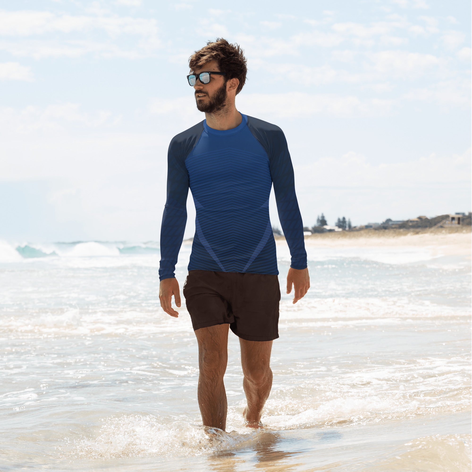 Blue Long Sleeve Rash Guard