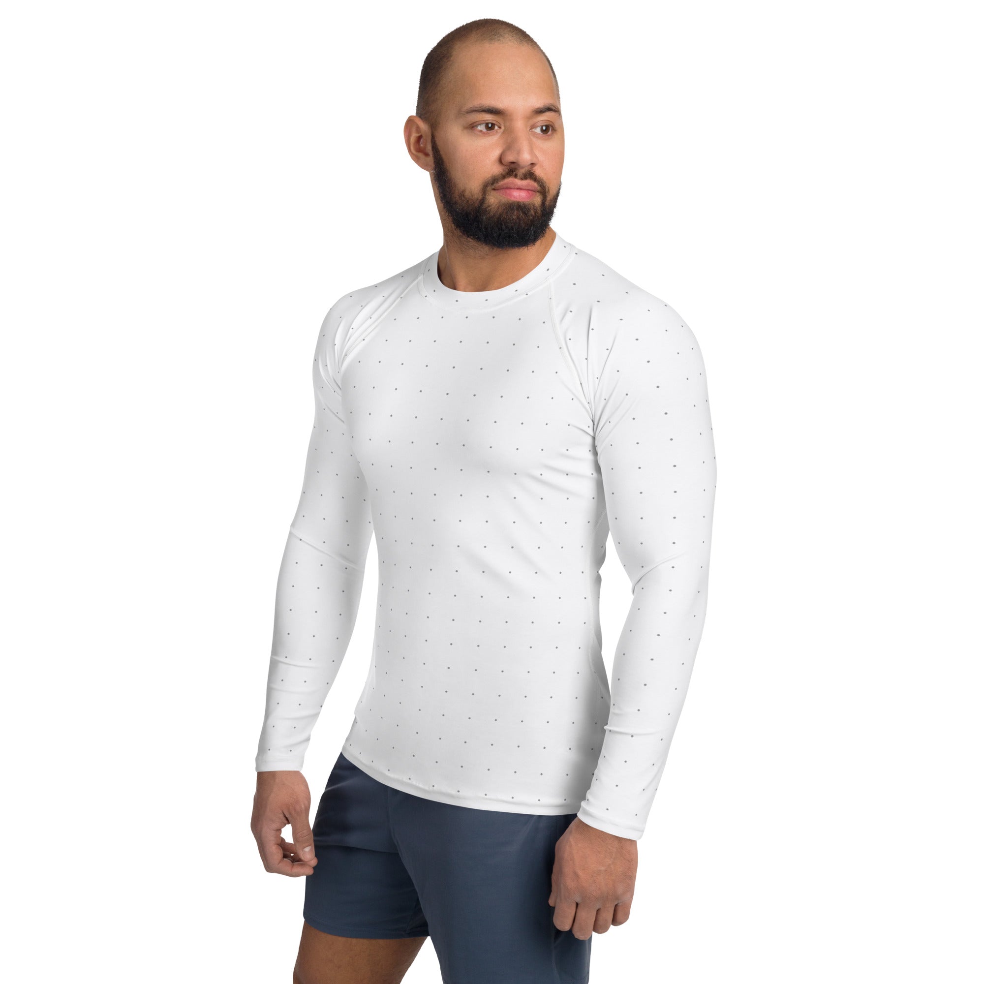 White Dots Longe Sleeve Rash Guard