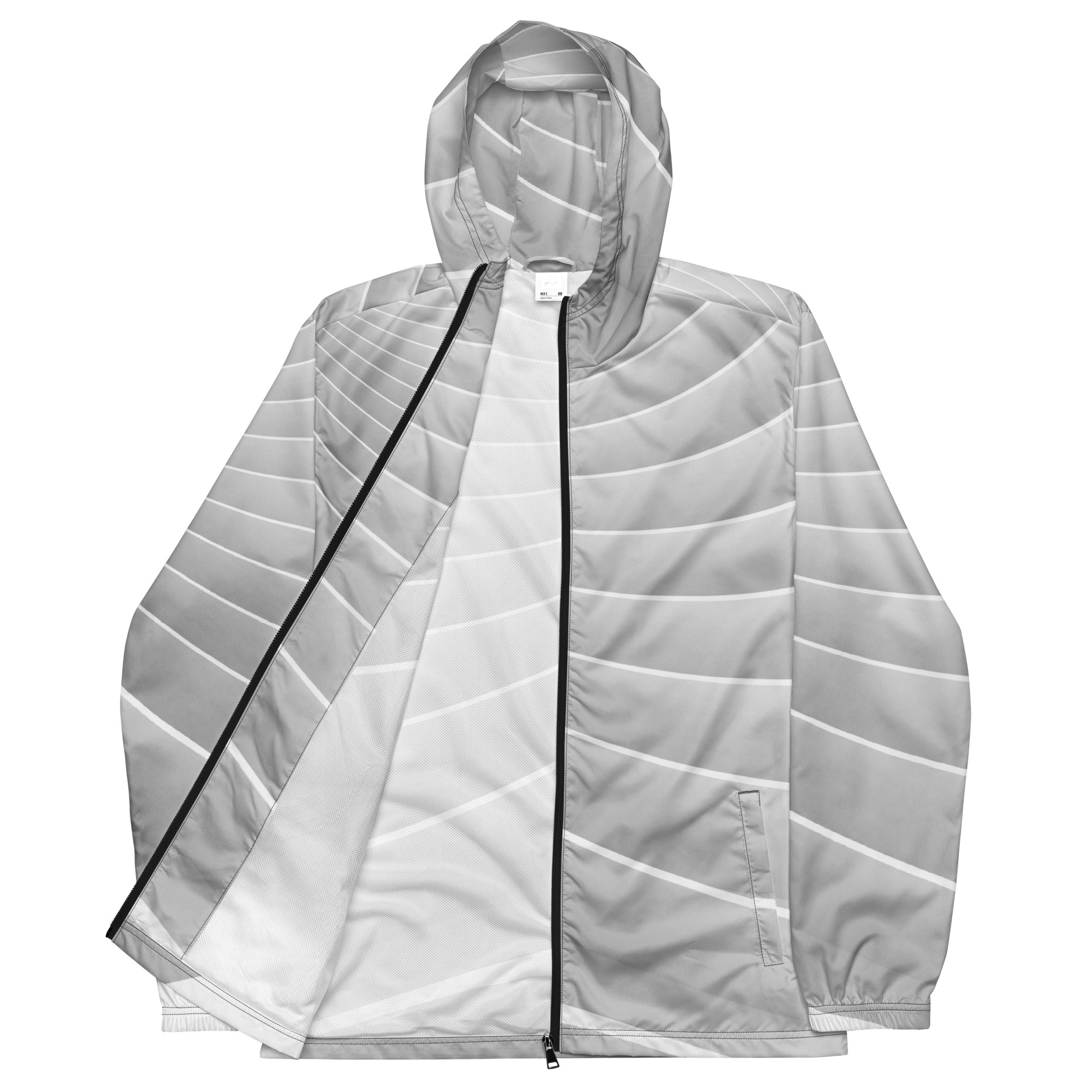 Grey and White Windbreaker