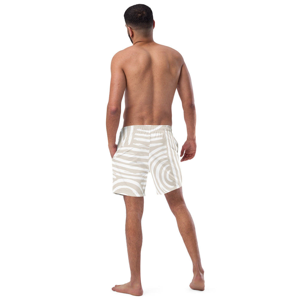 White Strips Men's swim trunks