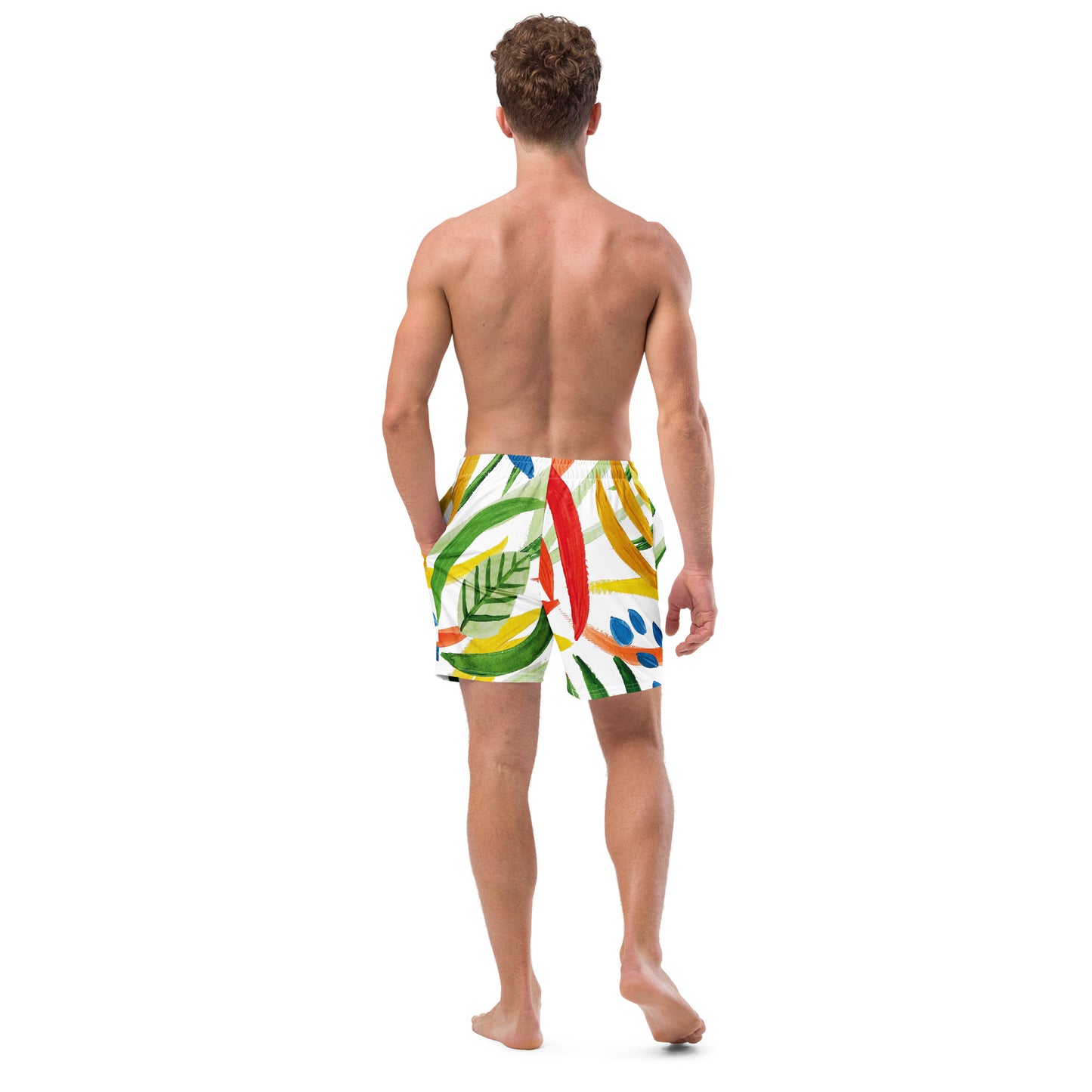 Tropical Print Men's swim trunks