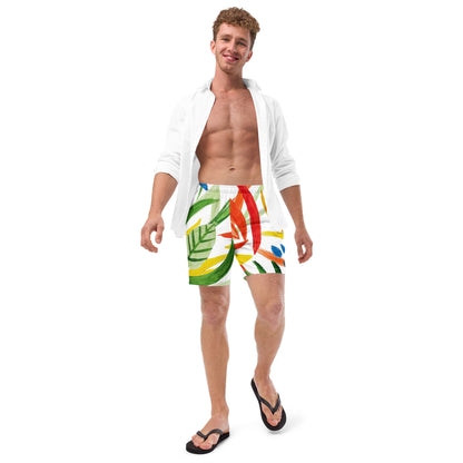 Tropical Print Men's swim trunks