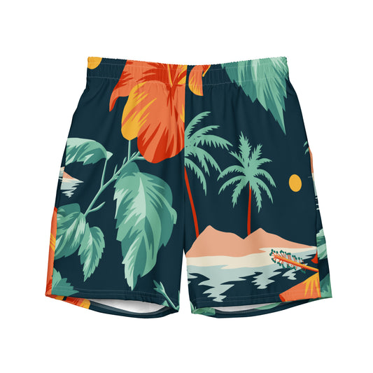 Island Print Men's swim trunks