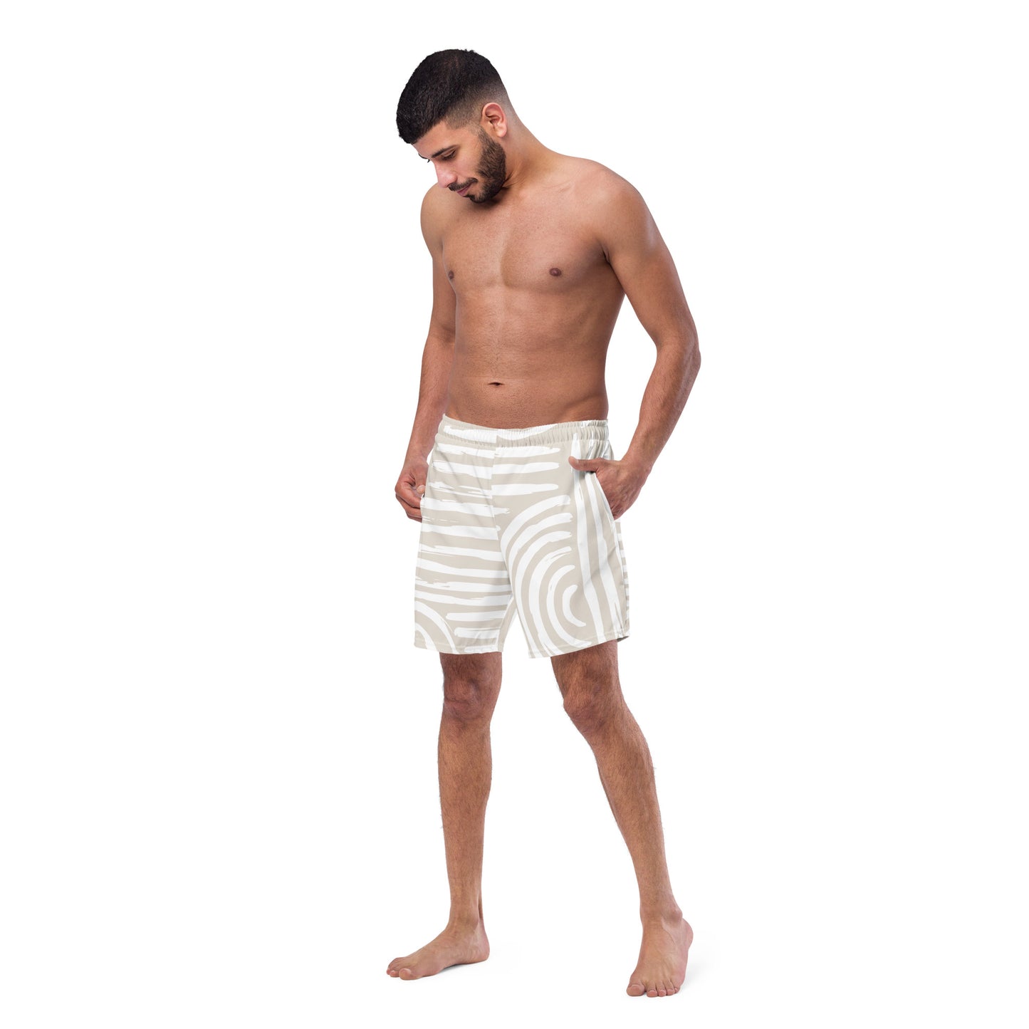 White Strips Men's swim trunks