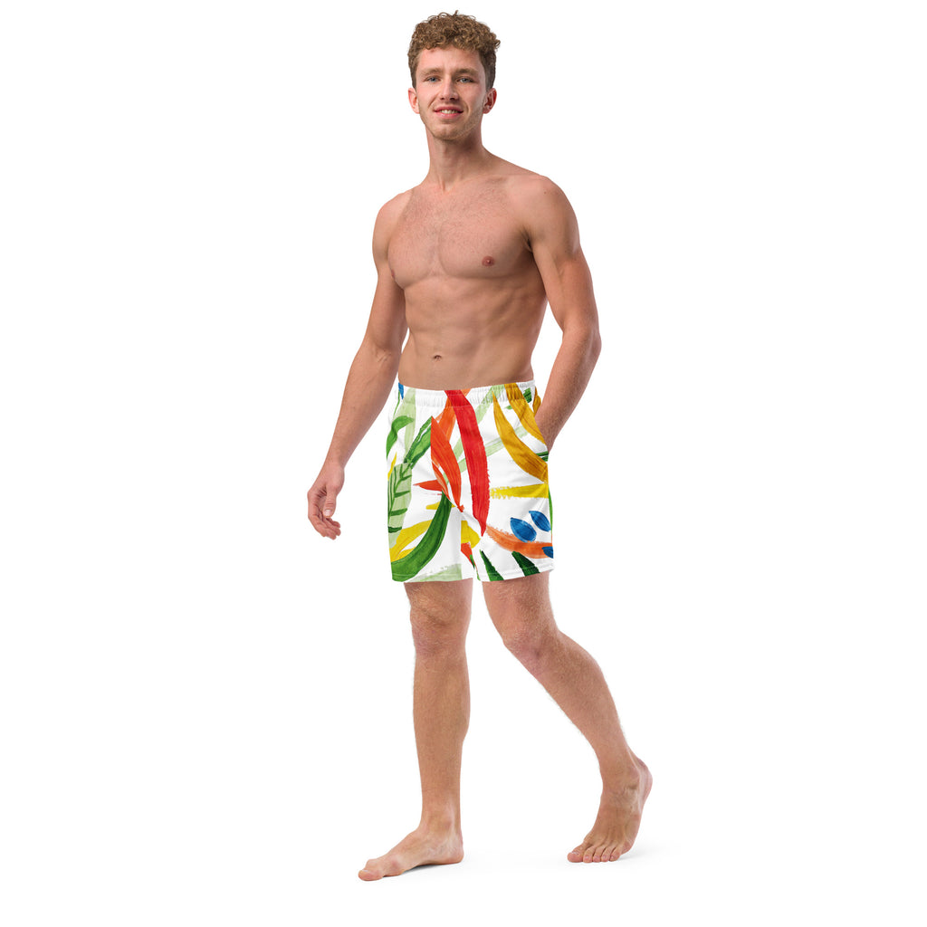 Tropical Print Men's swim trunks