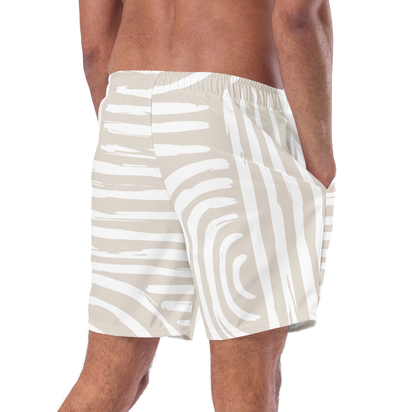 White Strips Men's swim trunks