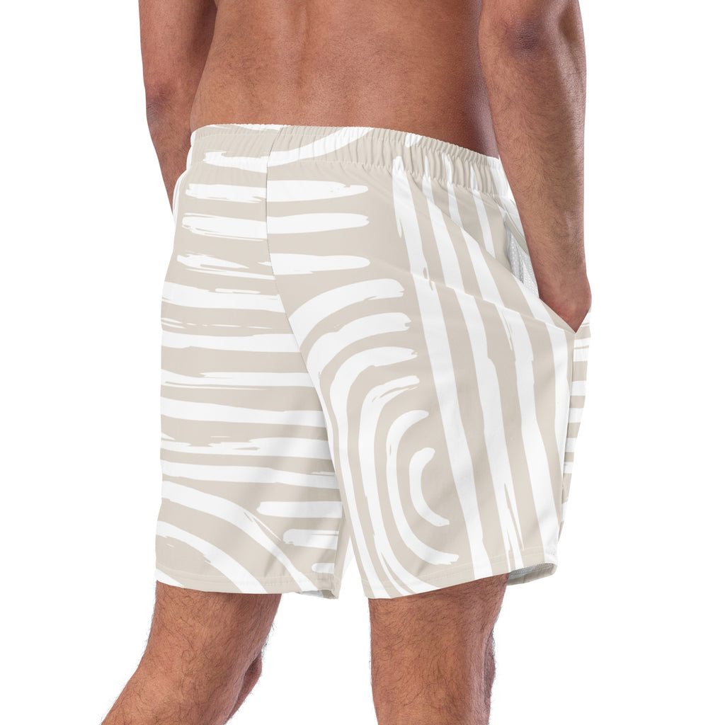 White Strips Men's swim trunks