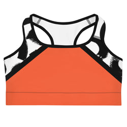 So Athletic Black and Orange Sports bra