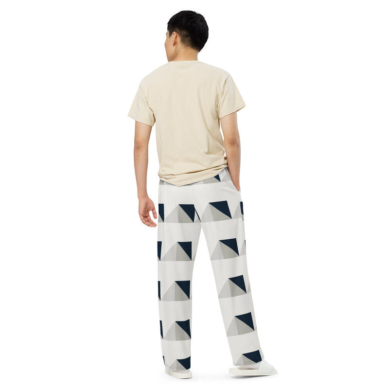 Geo Print Black n White Wide-leg Pajama Pants